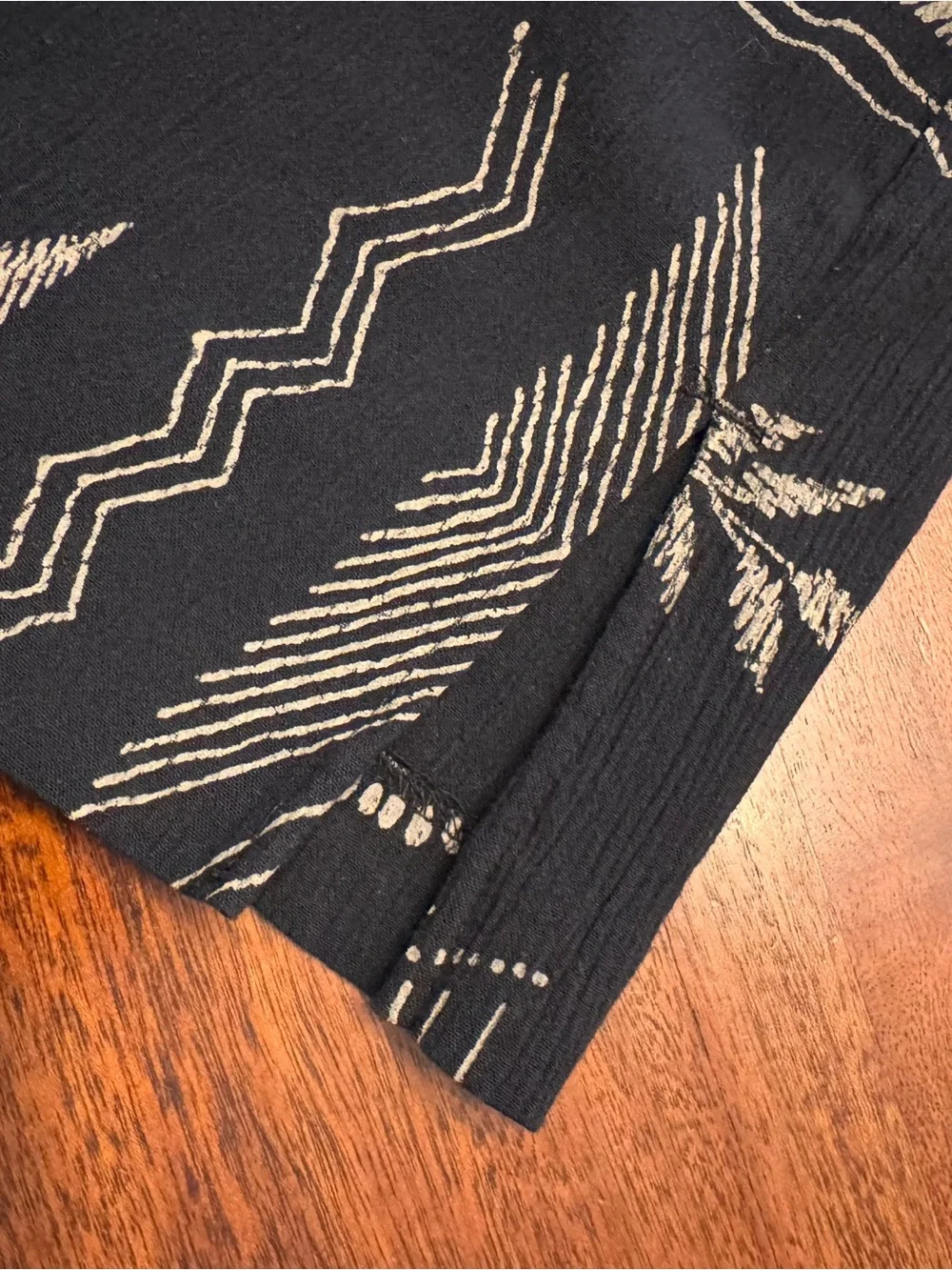 Women's Black Button-Down Shirt Jacket with Geometric Print